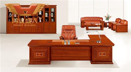 实木办公桌班台 办公家具厂家直销 高等豪华总裁桌HY-D3933