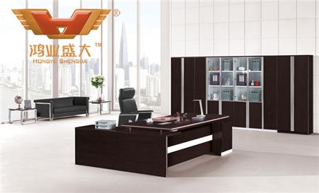 板式办公桌班台 高等贴皮板式办公桌 豪华老板台HY-JT01