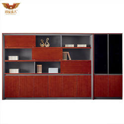 定制八门书柜 泰柚色 HY-JN0208